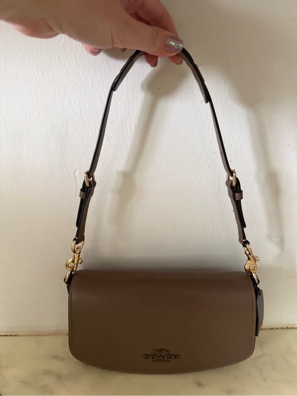 Coach Taupe Andrea Shoulder Bag